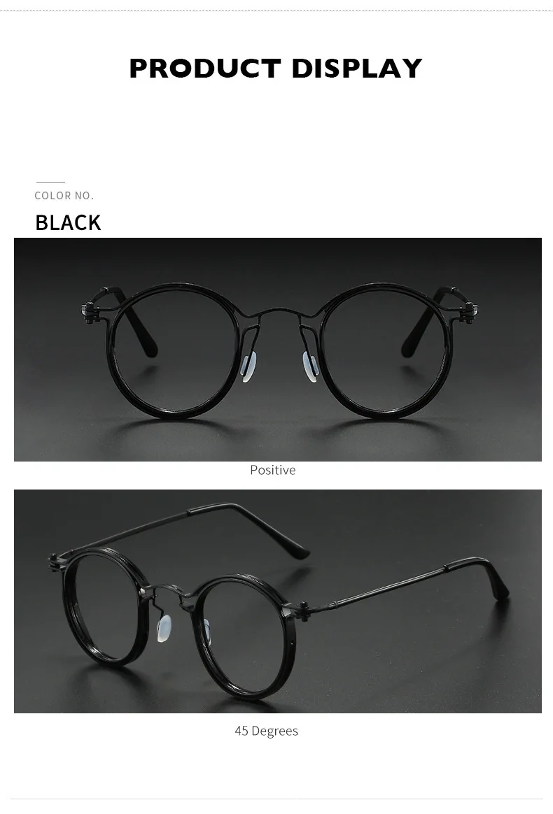 Vintage Lesebrille Anti Blaues Licht Gläser Männer Luxus Runde Rahmen Presbyopie Brille Klare Linse Männer Frauen Metall Gläser – Detail 11