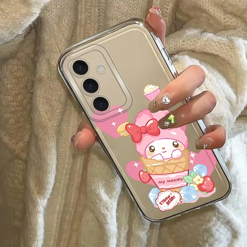 Funda de teléfono suave para Samsung Galaxy A73 A54 A15 A55 A23 A36 A13 A25 A26 A24 A14 A33 A56 A34 A35 melodía de dibujos animados Sanrio