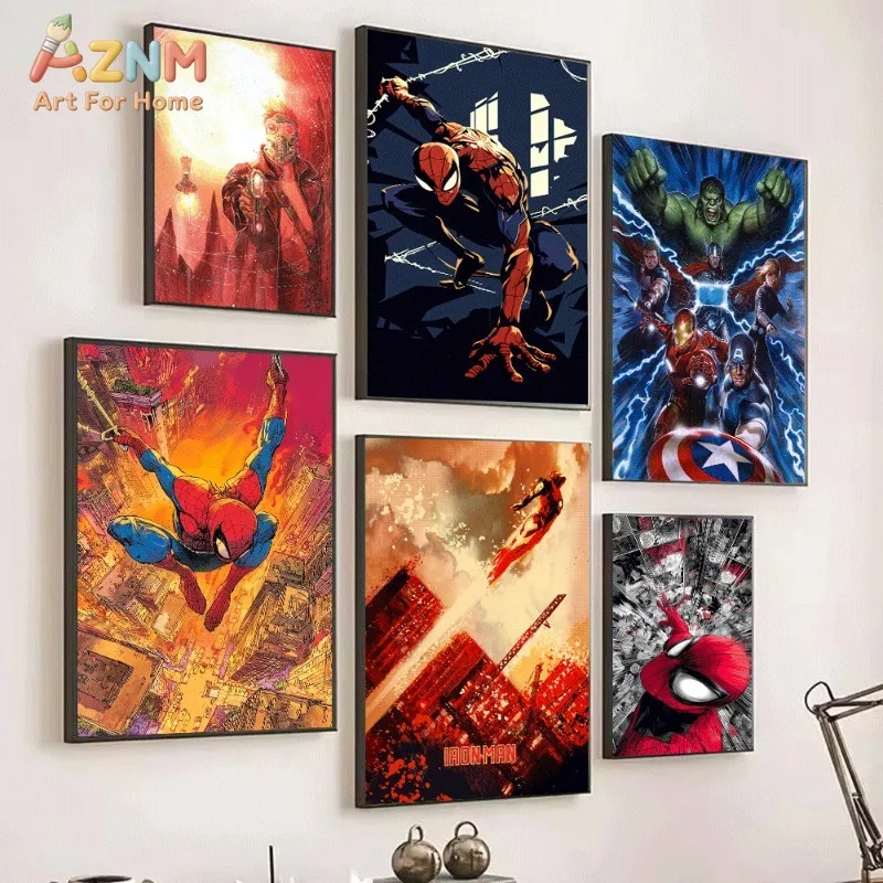 Star Lord Galaxy Sunset Comic Canvas Wall Art Unframed Poster Print for Boys Bedroom Game Room Home Decor Gift