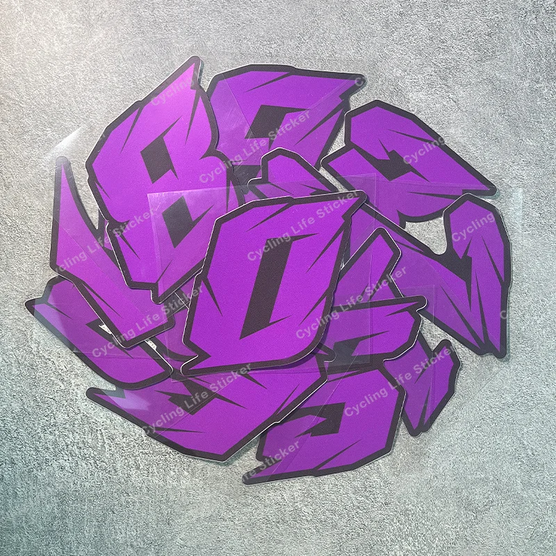 2Pcs Purple Digit Sticker, Waterproof Vinyl Decal for Motorcycle Tank, Fairing, Side Body & E-Bike
