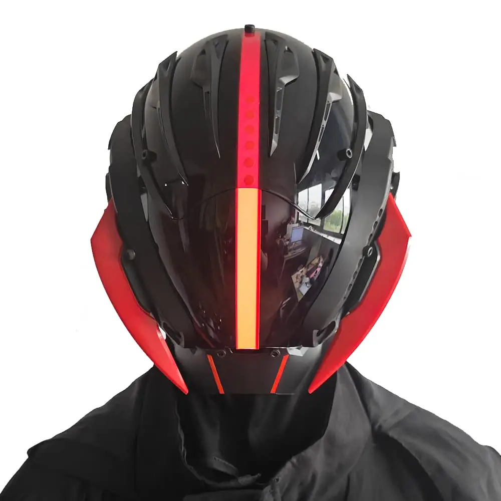 JAUPTO Punk Mask Cosplay for Men, Cosplay Samurai Masks Gifts Fit Halloween Party Music Festival Accessories