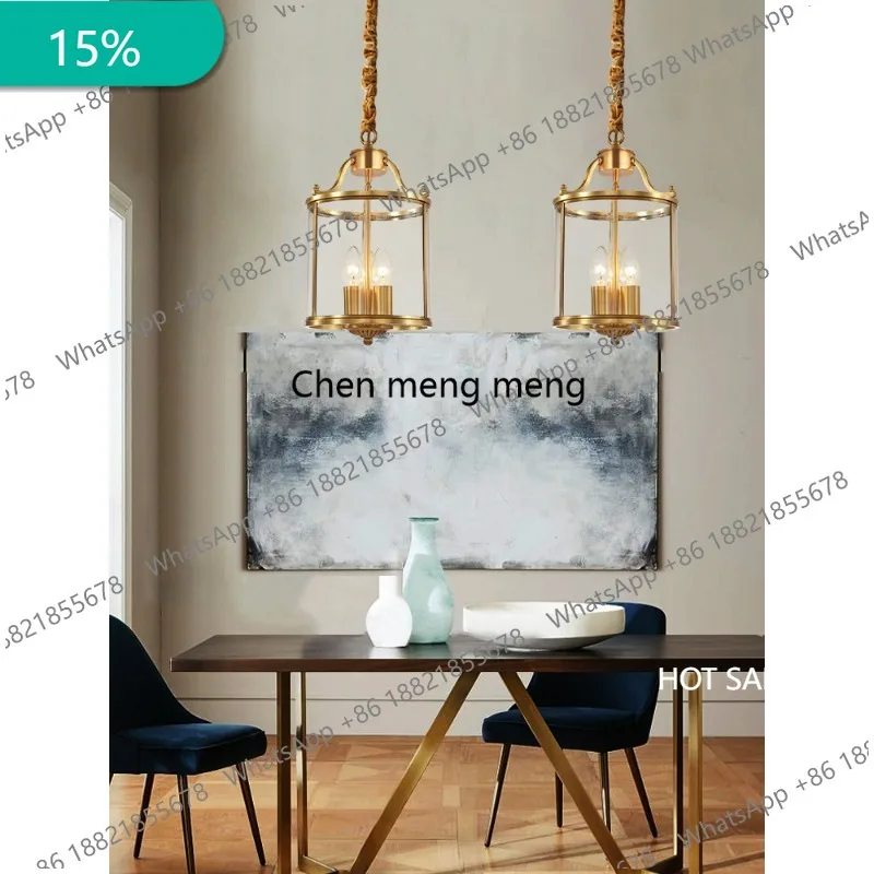 

B182 American restaurant all-copper chandelier European bedroom bar counter light aisle corridor foyer entrance entrance lightin