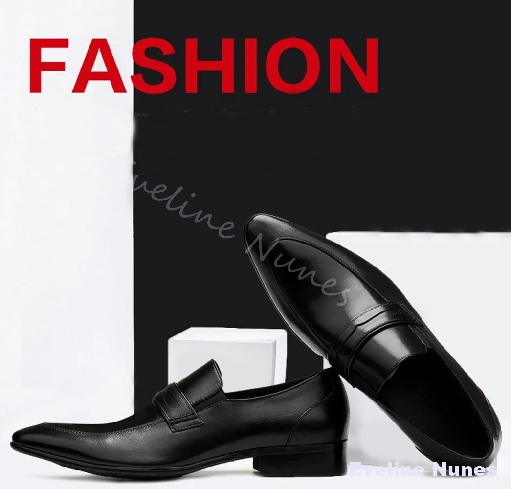 Snakeskin-Embossed Pointed-Toe Leather Shoes Men's Genuine Leather Business Dress Shoes 2026 Spring British-Style Flat Shoes