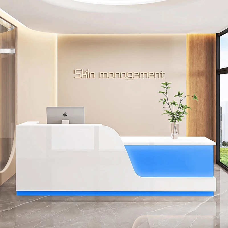 프리미엄 크리에이티브 뷰티 살롱 리셉션 데스크 독특한 스타일 서랍 리셉션 데스크 미용실 리셉션 사무용 가구