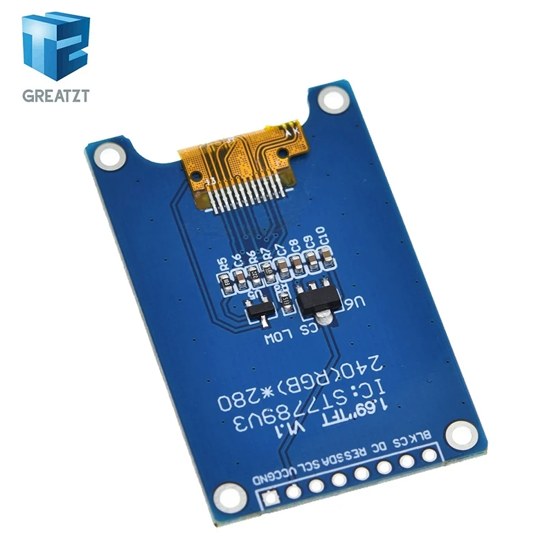 1.69 Polegada 1.69 "cor tft módulo de exibição hd ips lcd tela led 240x280 spi interface st7789 controlador para arduino