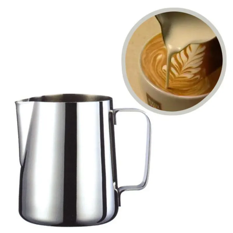 150-1000ml Drink Steaming Pot With Handle Stainless Steel Latte Cup Milk Foam Pot Espresso Accessory Essential Tool For Baristas