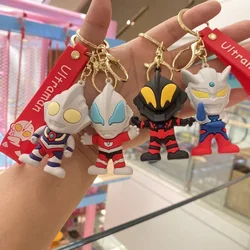 Ultraman Keychain Anime Figure First Generation Ultraman Tiga Orb Fashion Keychain Car Keyring Bag Pendant Kids Birthday Gift