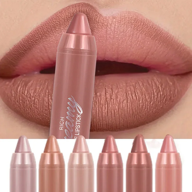 Lápiz labial de larga duración, fácil de aplicar, sin manchas, 12 colores disponibles, adecuado para todo tipo de piel