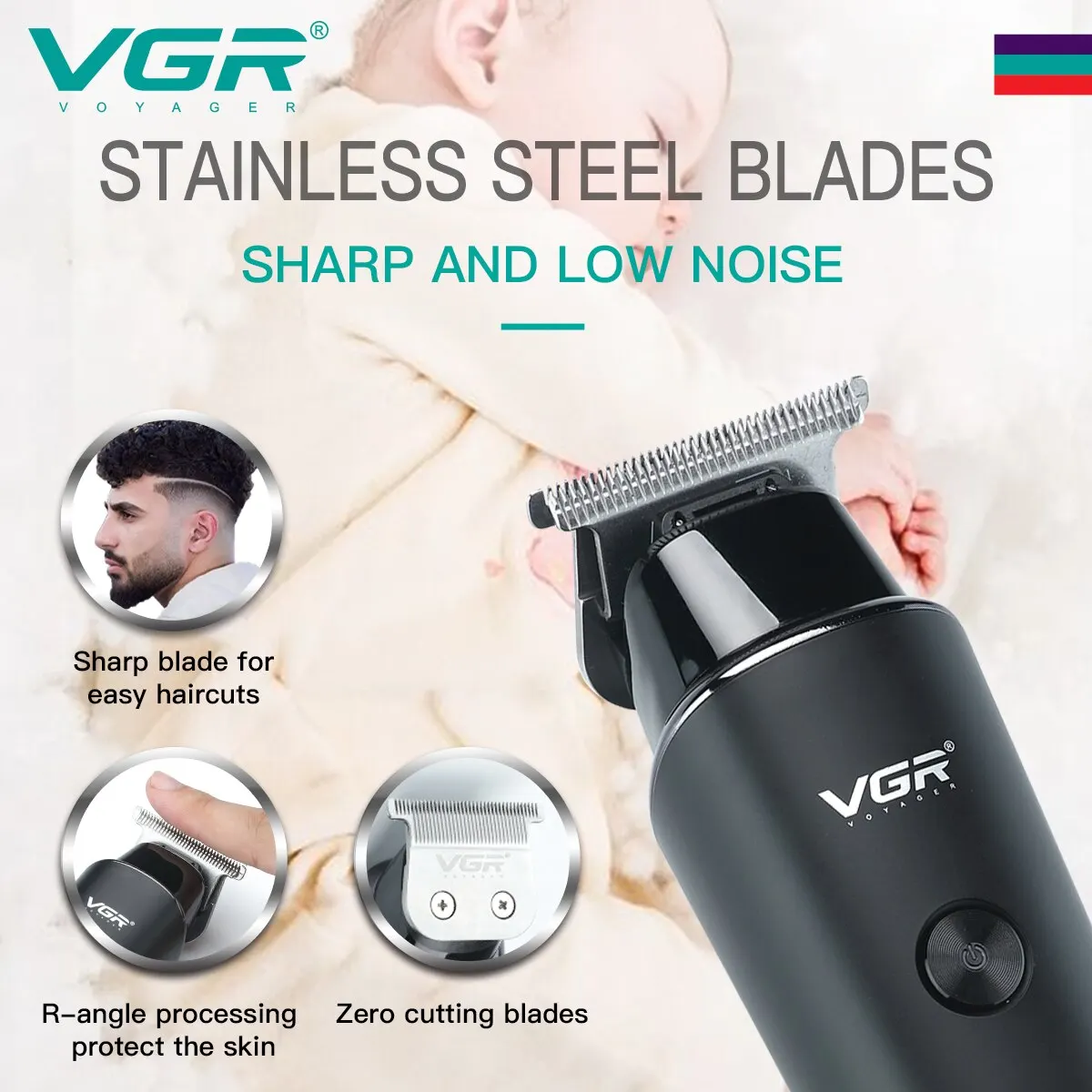 VGR Hair Cutting Machine Professional Hair Clipper Beard Trimmer Barber USB Rechargeable Electric Cordless Trimmer for Men V-933