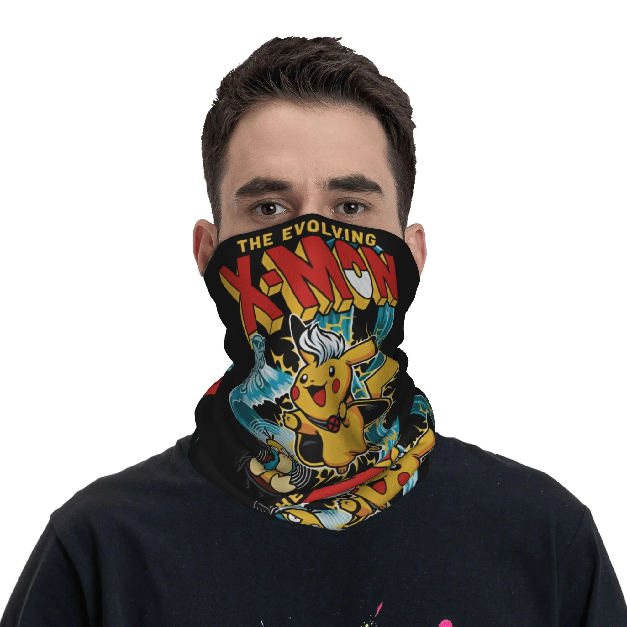 Cache-cou Bandana X-Mon Pokémon Évoluant pour le Ski, la Course, les Femmes et les Hommes – Écharpe Multifonction Super Héros Dessin Animé Anime – Cache-cou Chaud
