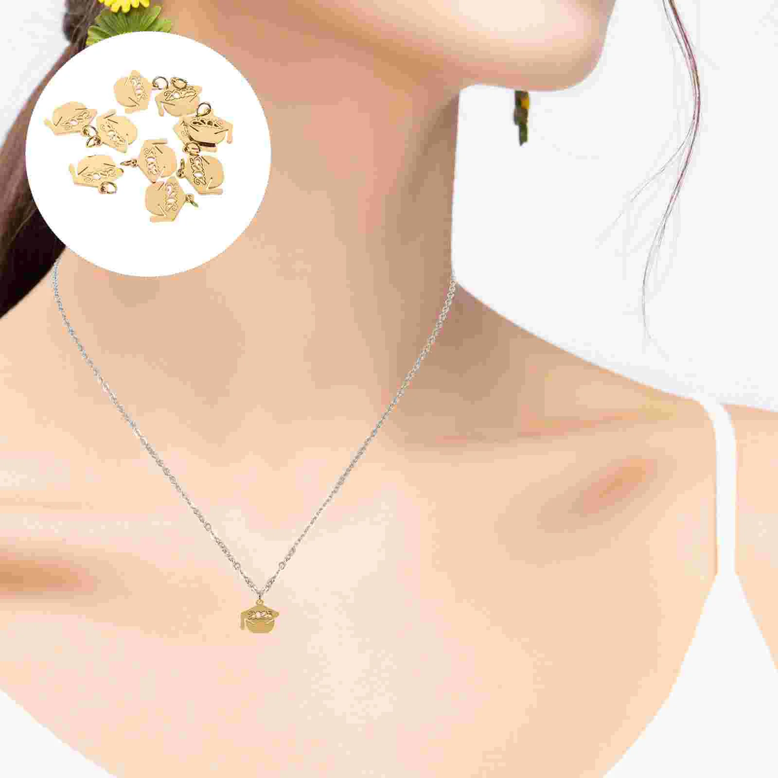 10-delige doktershoed hanger afstuderen charme jaar DIY accessoires roestvrij staal
