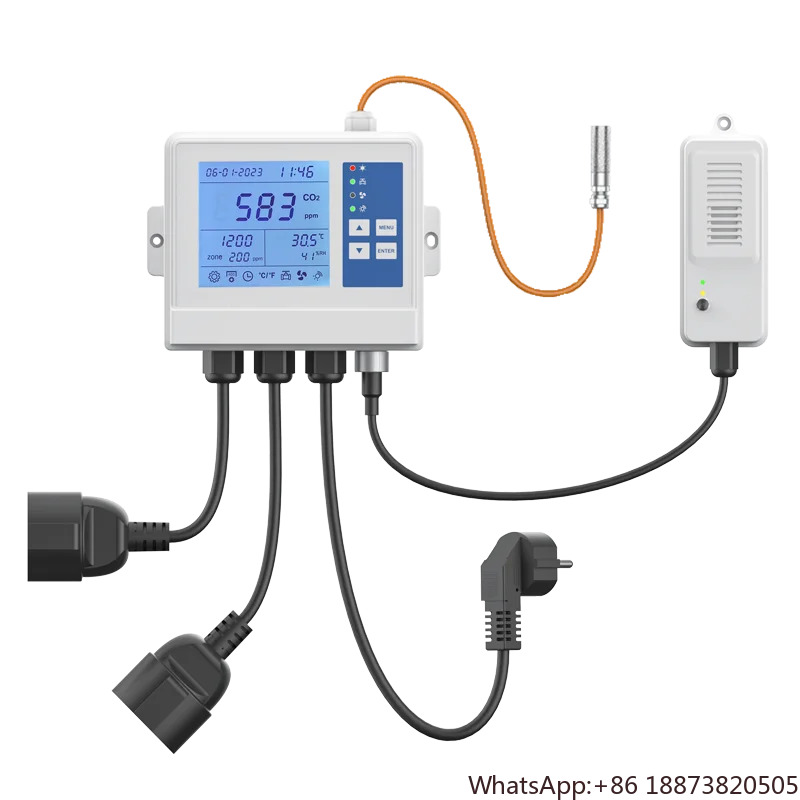 Customized TUYA WIFI APP EU/US/AU plug mushroom farm growing CO2 levels temperature humidity control digital co2 controller