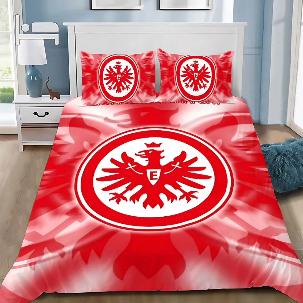 E-Eintracht F.C Duvet Cover Pillowcase Bedding Set Adult BoyGirl Bedroom Decoration Single Double Large Size F-Frankfurt