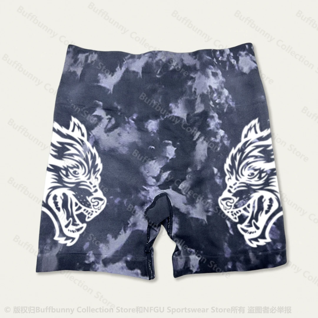 

She Darc Shorts Tie Dye Gym Pants 2024 New Style Wolf Head Fitness Female Skinny Bottom Running Yoga Crossfit Tight Shorts