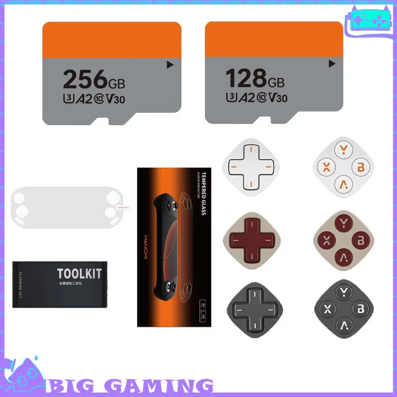 Game Console Accessories For mangmi Pocket Max Mechanical Button Module Tempered Film Tf Memory Card For Gaming Handheld Devices