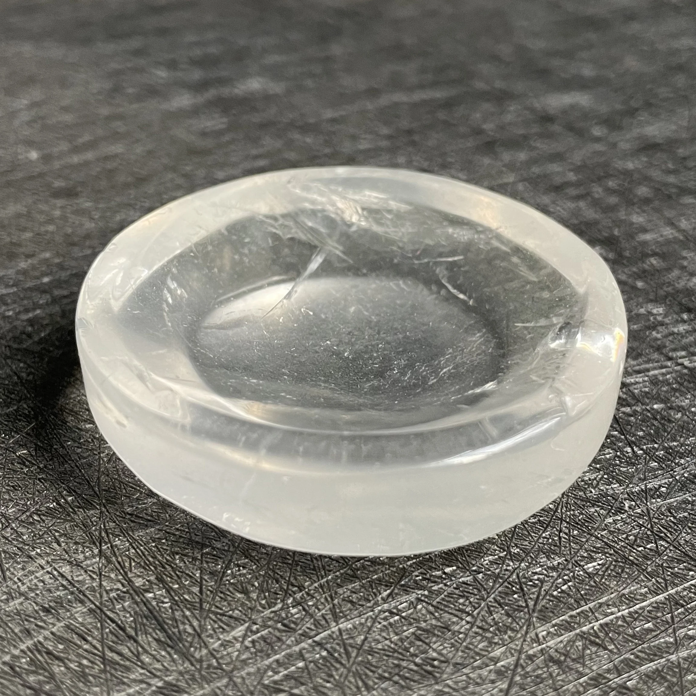 Natural Stone White Crystal Bowl Round Dish Quartz Decoration Moon Polished Rock