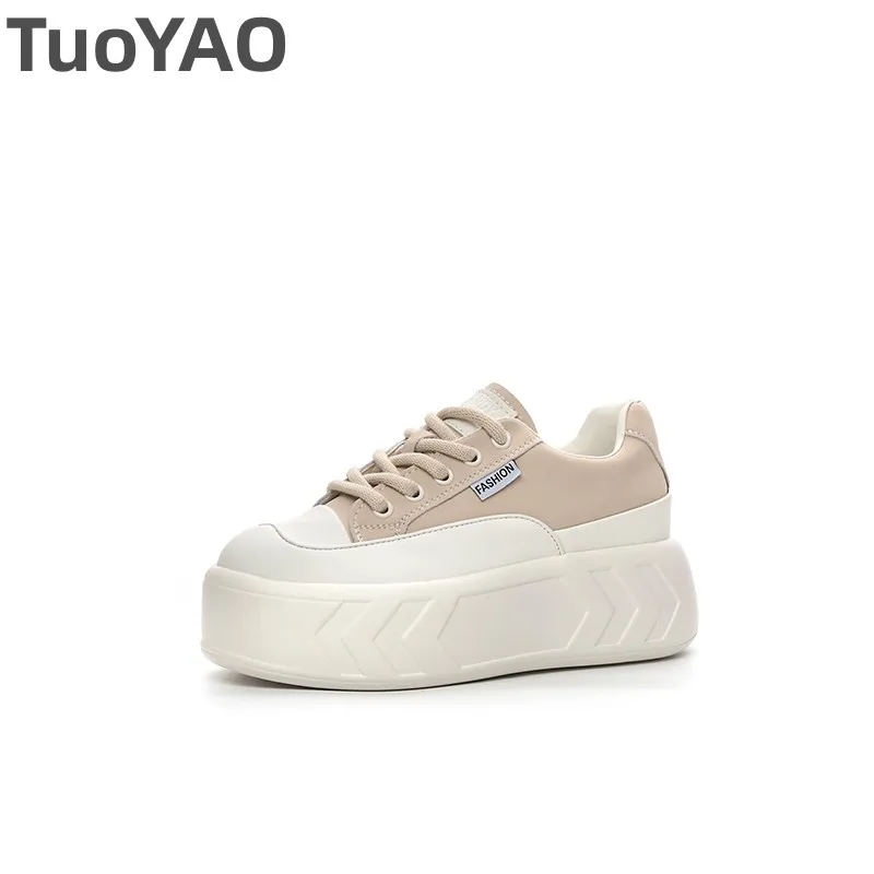 

Весенне-осенняя обувь из микрофибры 8 см, кроссовки на массивном каблуке, женская повседневная обувь на танкетке, женская модная обувь для скейтбординга