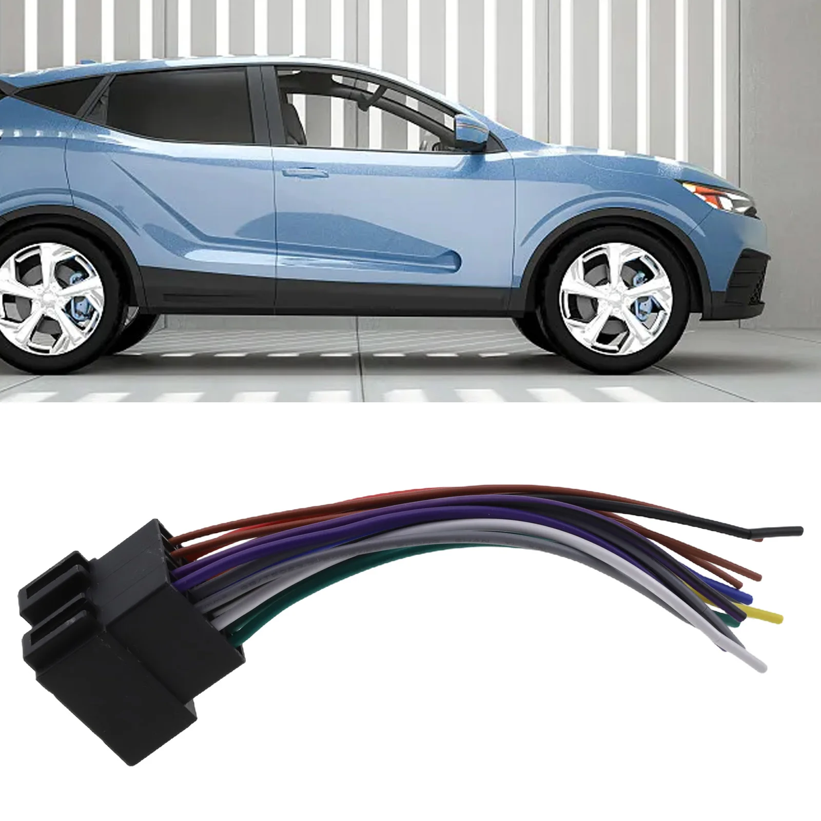1Pcs Auto Power Adapter Auto Ersatz Stecker Für ISO Stecker Radio Kabelbaum Radio Antenne Stereo Kabelbaum