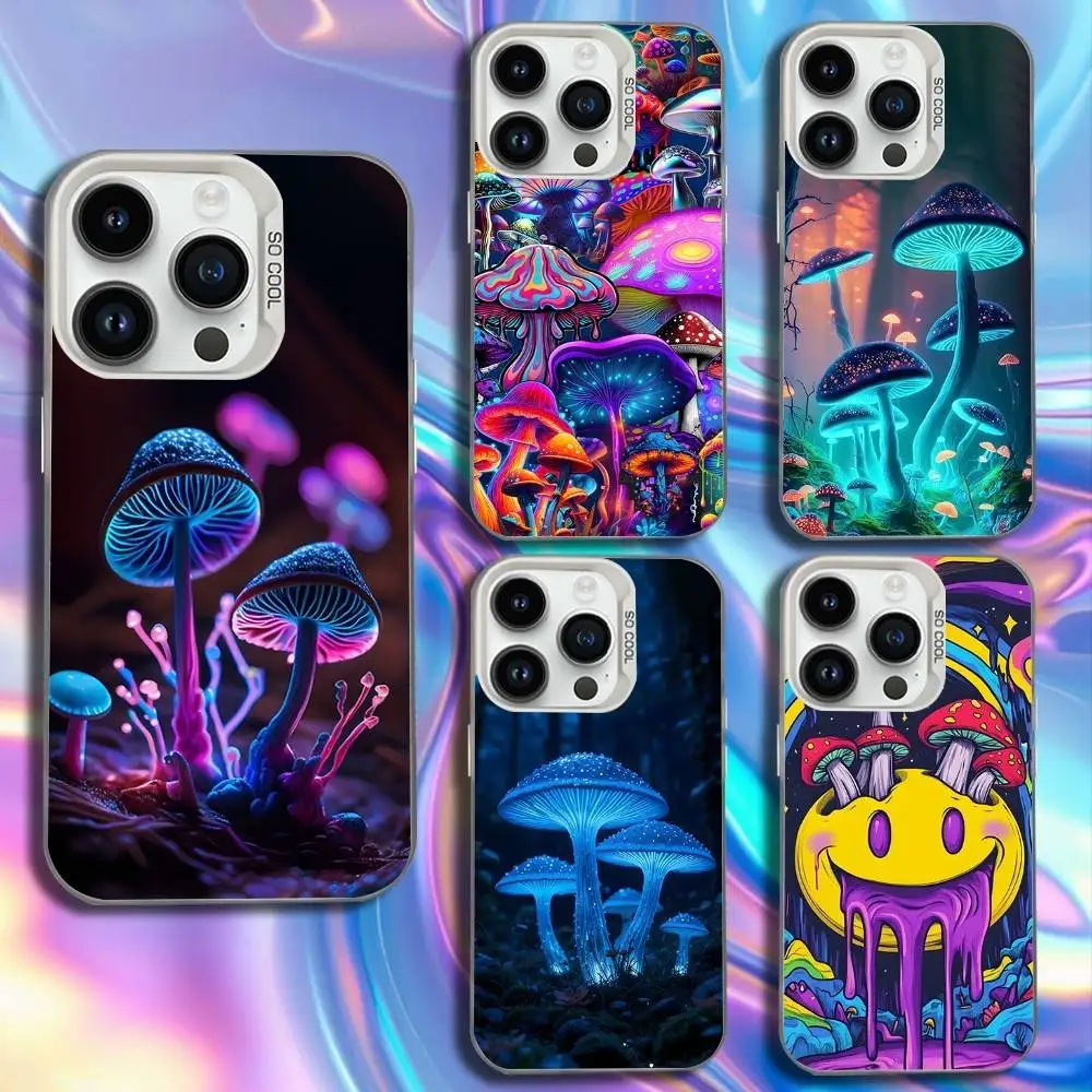 

Trippy Art Mushroom Phone Case For iPhone 17,16,15,14,13,12,11,Mini,Pro,SE,MAX White Matte Shockproof Cover