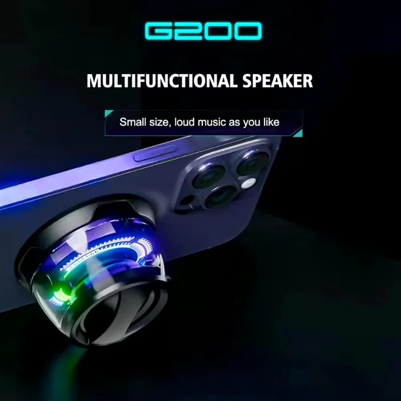 G200 Multifunction Mini Bluetooth Speaker Magnetic Portable USB Rechargeable Subwoofer Speaker RGB Lighting Wireless Sound Box