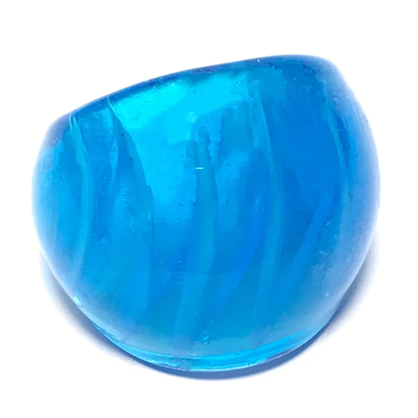 New Handmade For Neutral Women Men Retro Style Murano Glass Liuli Blue Finger Rings Fashion Jewelry