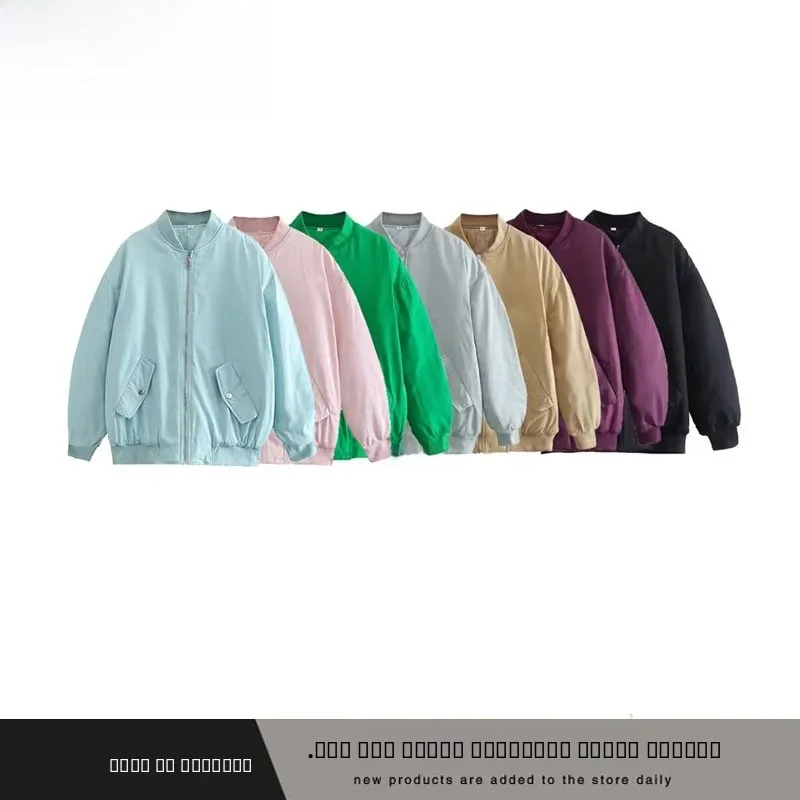 

Faionable Autumn Winter Seven-Color Cotton Jaet ex Flight Jaet Outerwear ZA New Women's Wear ZR Sle Commute Thi...