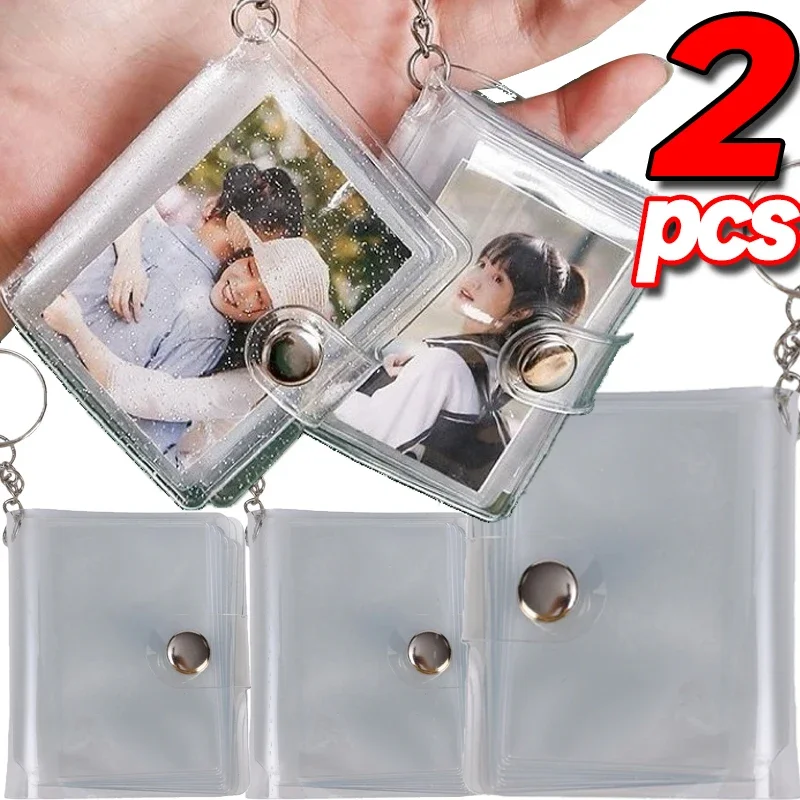 جيوب ألبومات الصور المحمولة المفاتيح مجوهرات حامل الصور 1/2 بوصة ألبومات الصور الصغيرة لبطاقات حامل تخزين قلادة كيرينغ #2