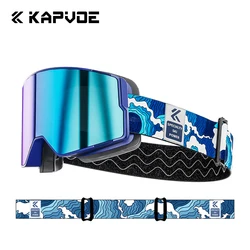 KAPVOE Outdoor Men Women Double Layers Anti-Fog Ski Goggles Snowmobile Eyewear Sport Snow Snowboard Glasses Magnetic Lenses