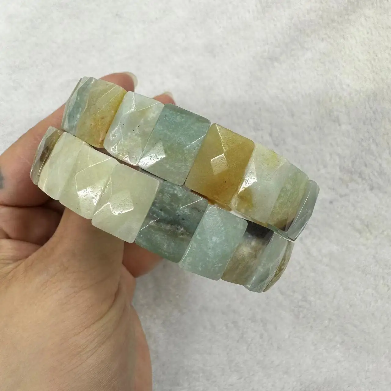 Natural Stone 9*12mm  Faceted Bracelets Lapis Labradorite Crystal  Red Jasper Agate Howlite Rhodonite Unakite For Wholesale