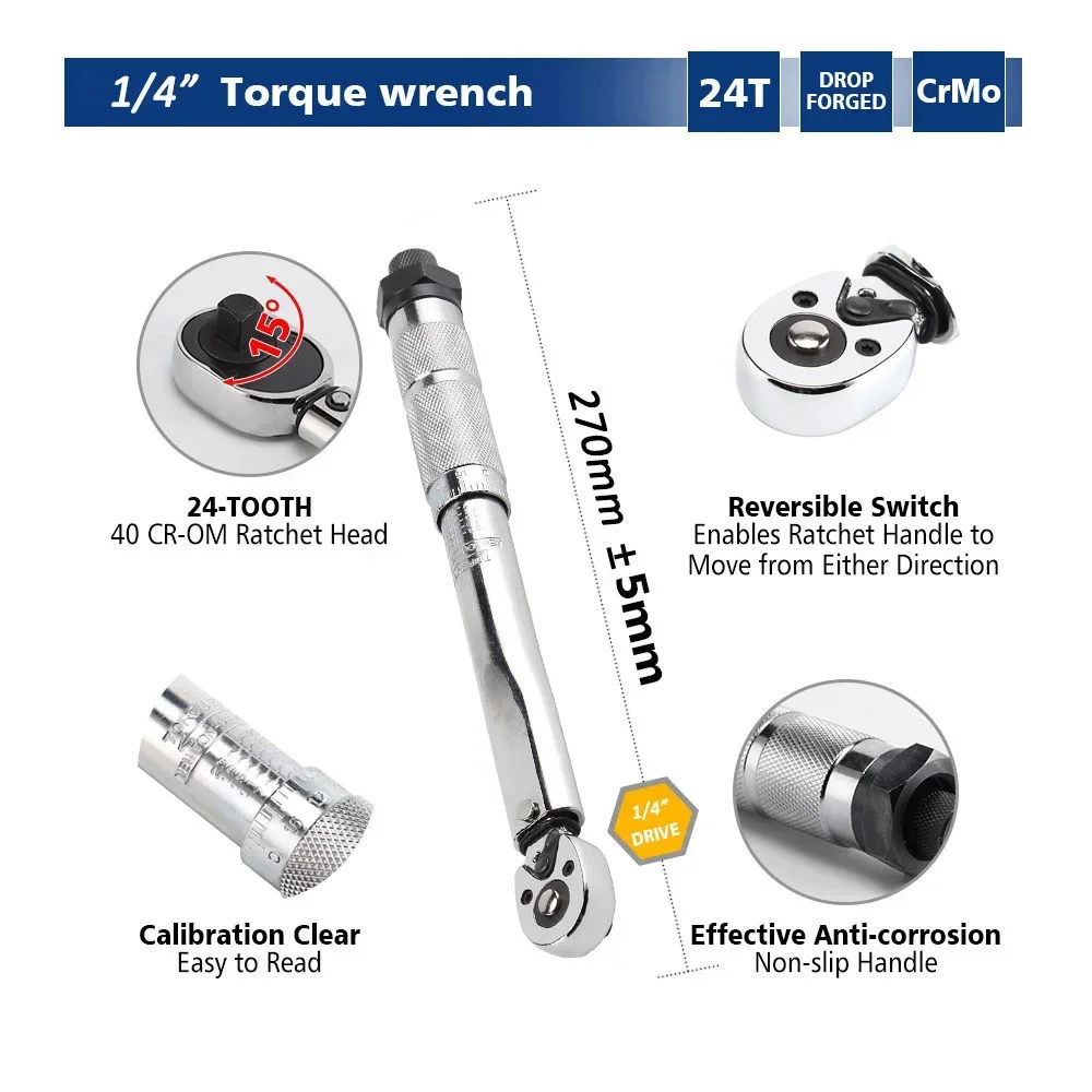 Imagem -02 - Micrômetro Torque Ajustável Spanner Hand Tool para Carro Bicicleta Moto Uso Drive 2210nm Alta Qualidade