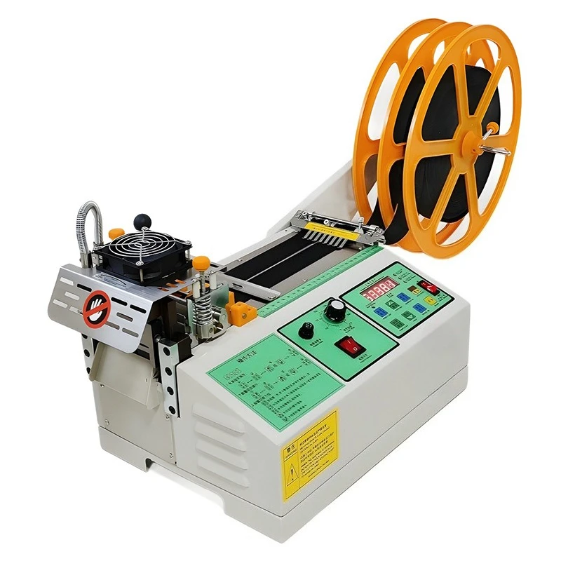 Automatic Hot Tape Cutter, Cut Elastic Webbing, Zipper, Hook & Loop with Round Corner Die