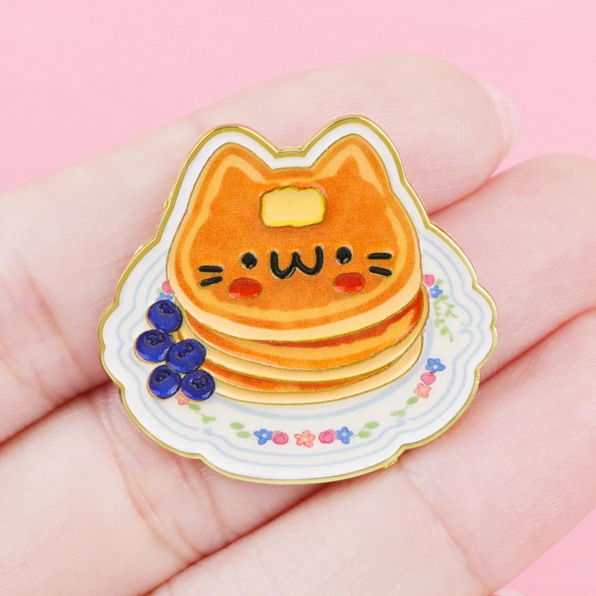 Cute Cat Enamel Pin Cake Brooch Pines Lapel Pins Badge on Backpack Clothing Accessories Fashion Jewelry Food Lover Gifts