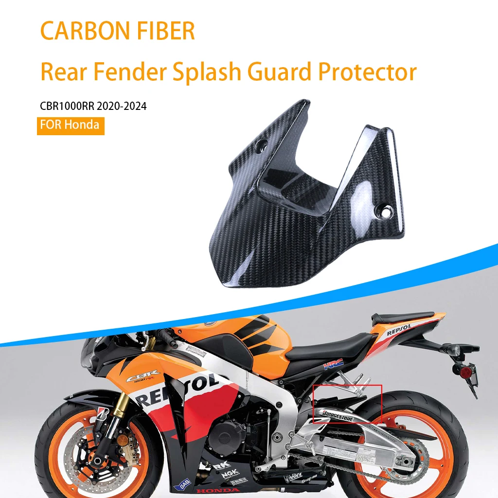 

AKOSO Motorcycle Accessories Mudguard Fits For Honda CBR1000RR 2019+ Carbon Fiber Rear Hugger Wheel Fender Cover Splash Guard