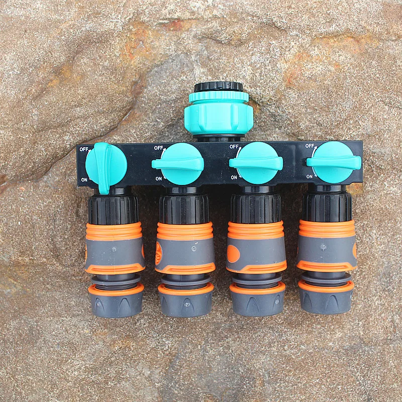Water Hose Splitter 1 In 4 Out Manifold Valve With Individual Control Shutoff Garden Faucet Irrigation Gardening Supplies