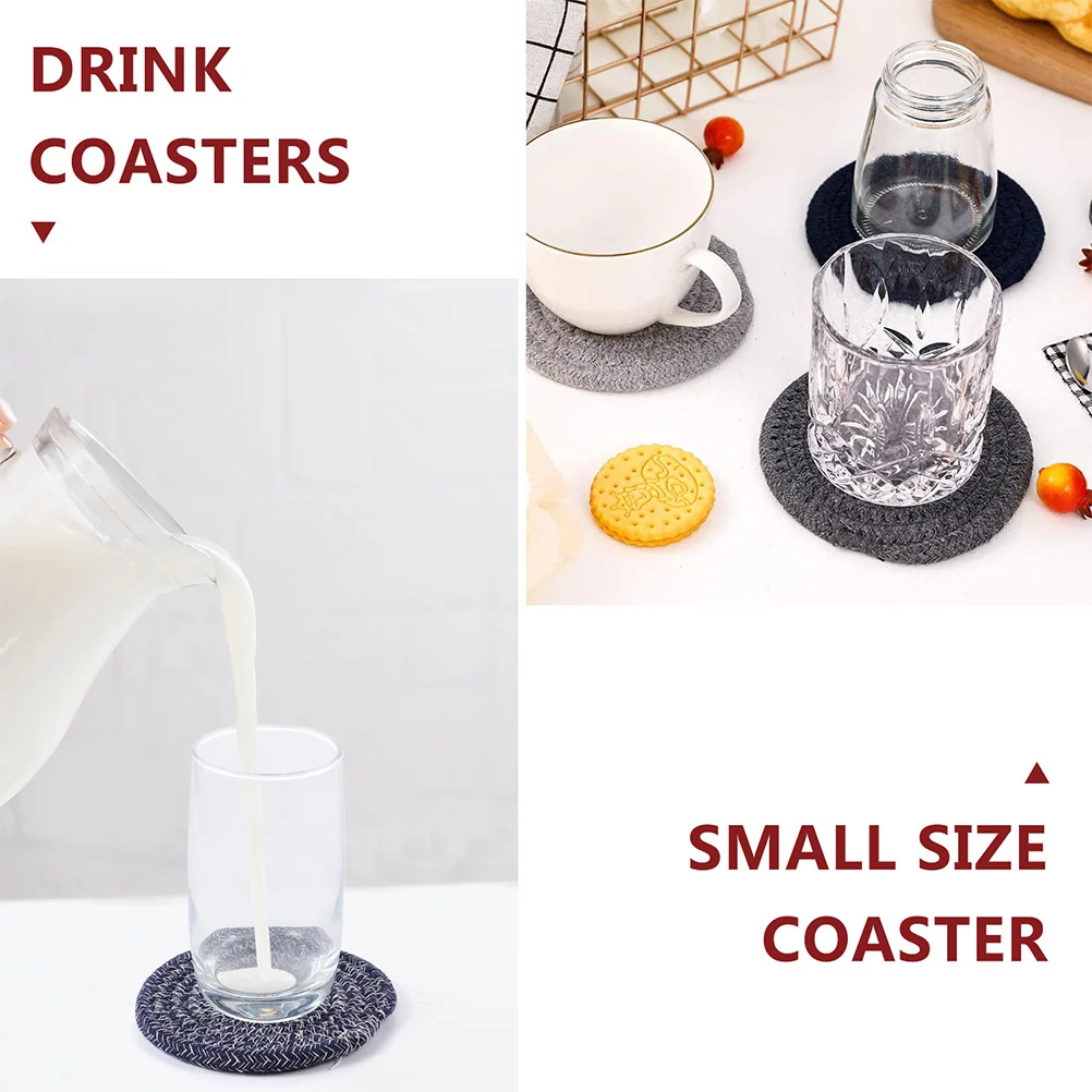

10pcs Cotton Coasters Reusable Saucers Hot Drink Absorbent Table Mat Cup Pads Anti Scald Durability Home Decor Dining