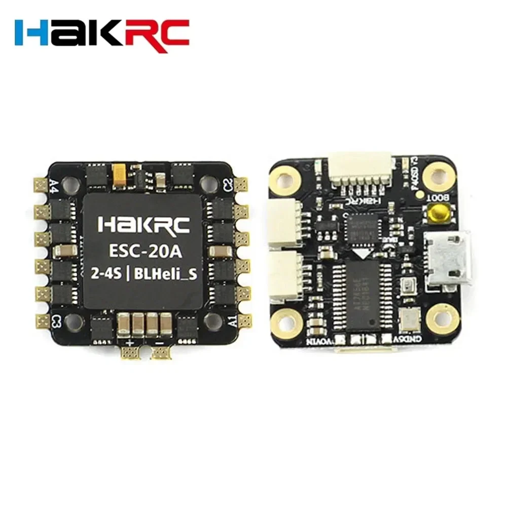 

HAKRC 15A 25A 2-4S 4 in 1 Blheli_S ESC Dshot600 20x20mm for RC FPV Racing Drone