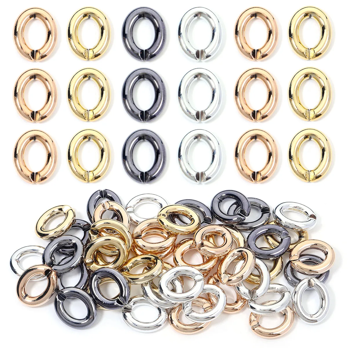 20Pcs Acrylic Plated Chain Buckle Huggies Hoop Earrings Multiple Unisex Sexy Ear Cartilage Piercing Wedding Jewelry Wholesale