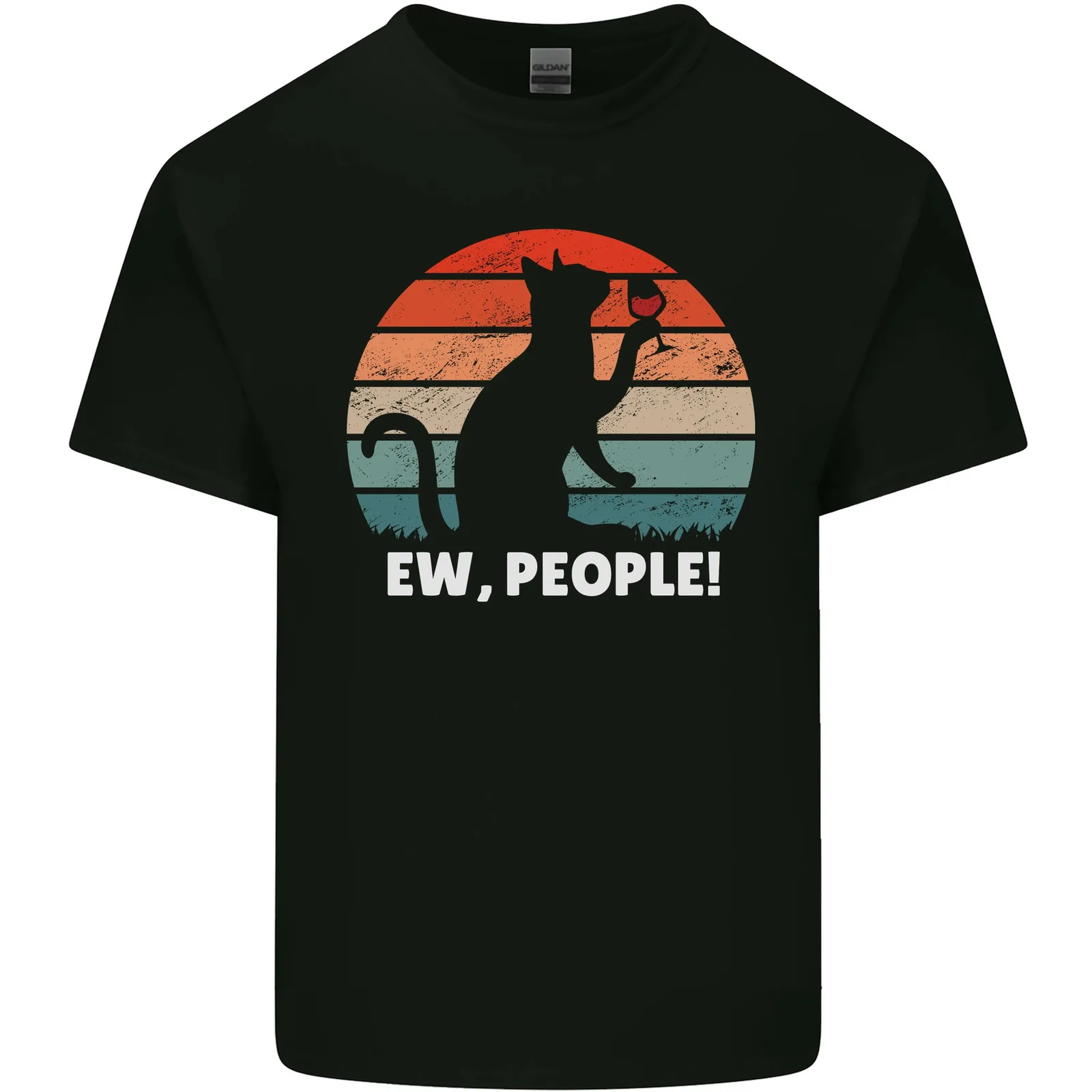 

Alcohol Drinking Cat Ew People Mens Cotton T-Shirt Tee Top