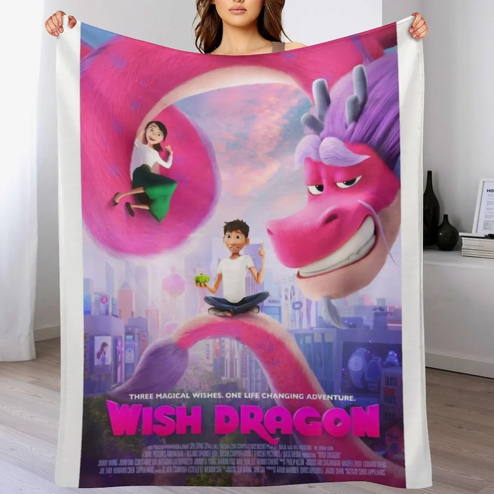

Wish dragon Throw Blanket Easy Care Comfortable Blanket for Couch