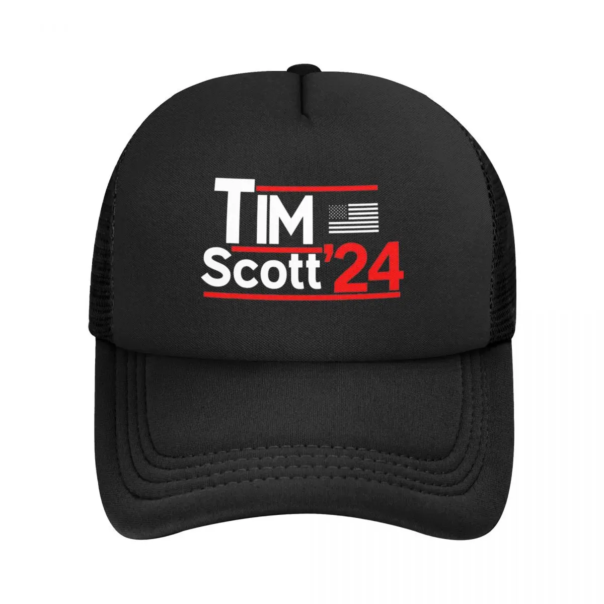 Summer Outdoor Tim Scott For President 2024 Mesh Caps Unisex Adjustable Foam Trucker Hat