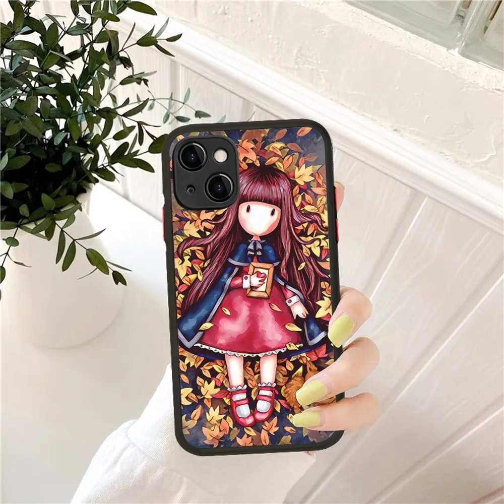 Cute Cartoon Girl Kid santoro_gorjuss Phone Case for iPhone 14 11 12 13Mini Pro Max 8 7 Plus X XR XS MAX Translucent Matte Cover