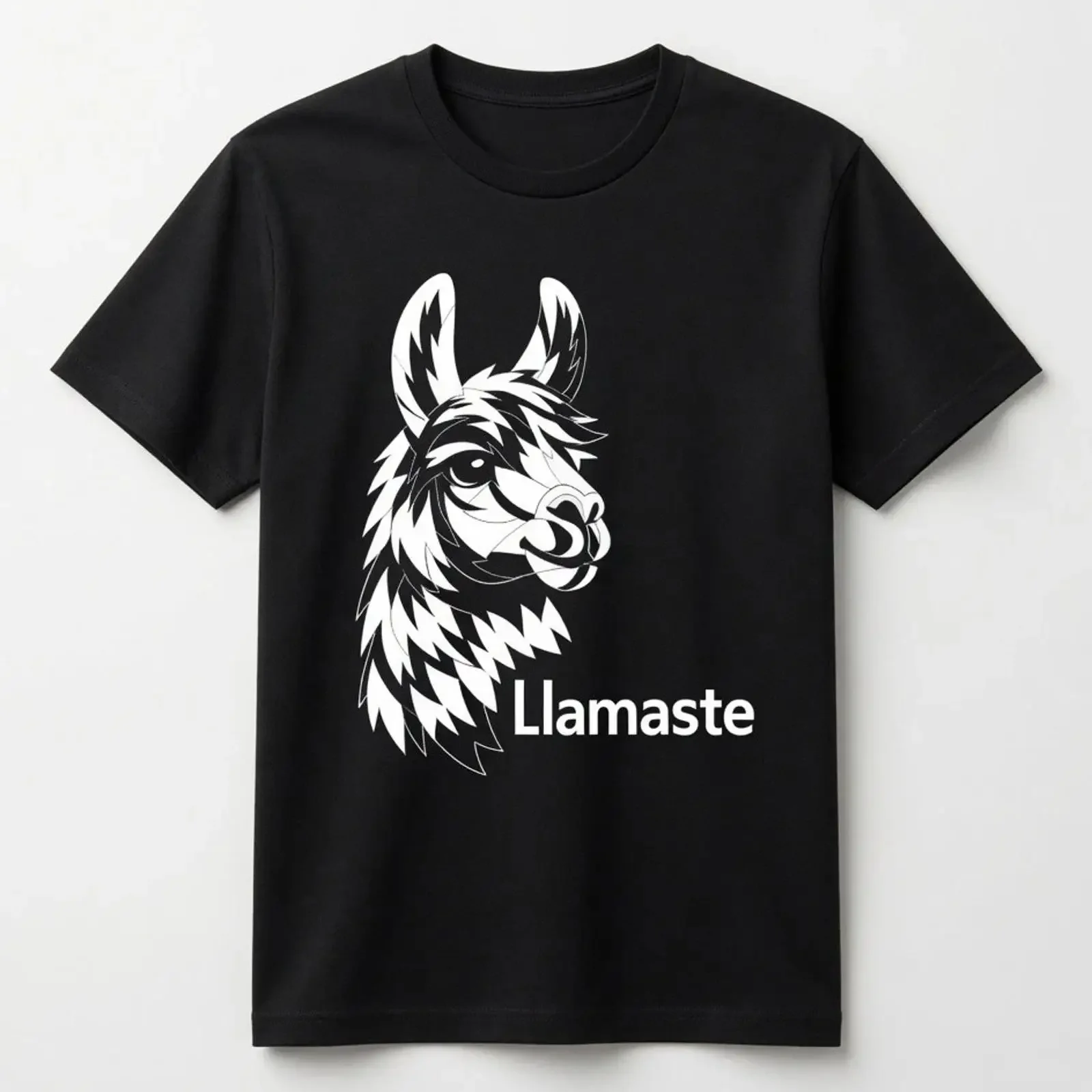 Funny Llamaste Colorful Llama T Shirt Mens Black Cotton vintage Washed Soft Top For Everyday Wear homme Casual Stretched