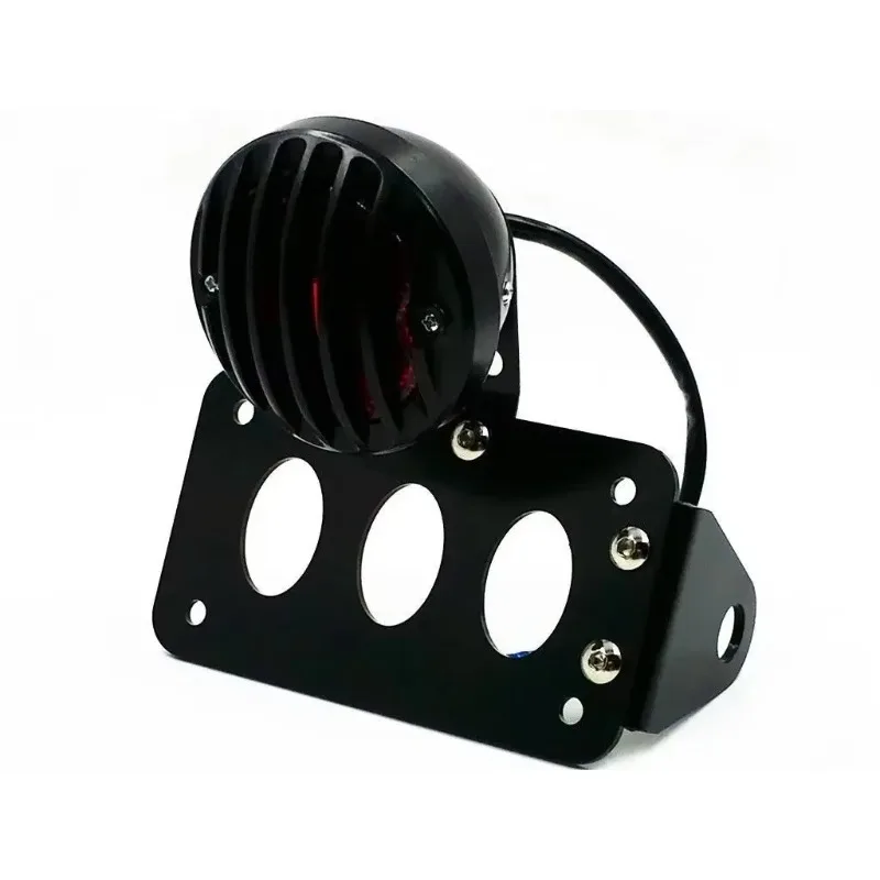 

Black Vintage Grill Side Mount Tail Light Cruiser Chopper Bobber Rat Bike Custom