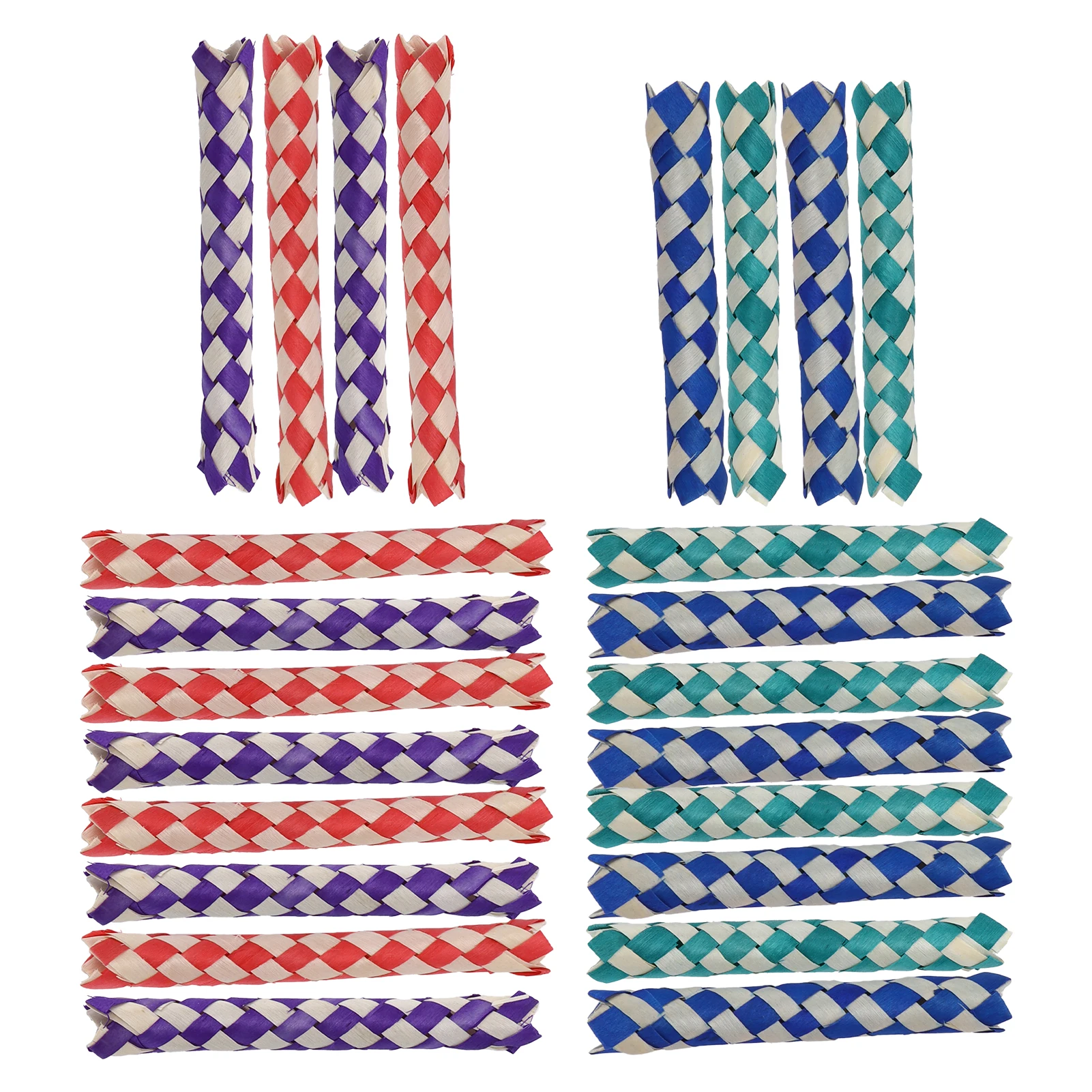 24pcs Finger Traps Birds Parrots Chew Toy Chinese Bamboo Traps DIY  for Kids Parties Chinese Bamboo Traps Bamboo