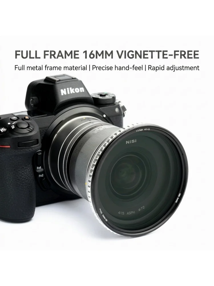 NiSi True Color ND-VARIO 1-5Stops (0.3-1.5) Filter 40.5 43 46 49 52 58 67 72 77 82 86 95 105mm Variable Neutral Density Filter