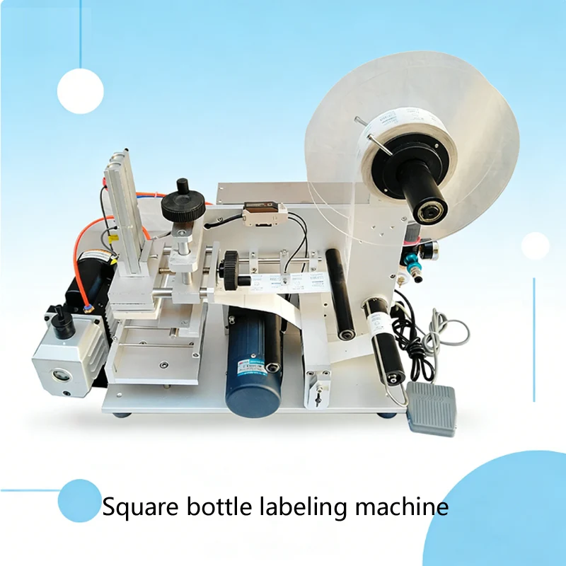 

Настольный аппликатор этикеток для плоских пакетов и пакетов-саше, машина для нанесения этикеток на квадратные флаконы с антисептиком для рук