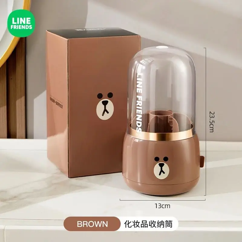 LINE FRIENDS Brown Cony Sally Anime Merchandise Cute Cosmetic Storage Box for Girls High-Value Desktop Makeup Organizer Bin Gift view 4