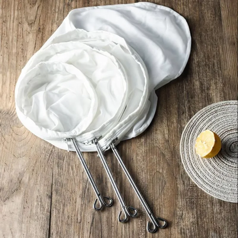 Reusable Fabric Mesh Filter Nut Milk Bag Colander Strainer for Soybean Juice Herb Tea Cold Brew Drip Coffee Filter Kitchen Tool