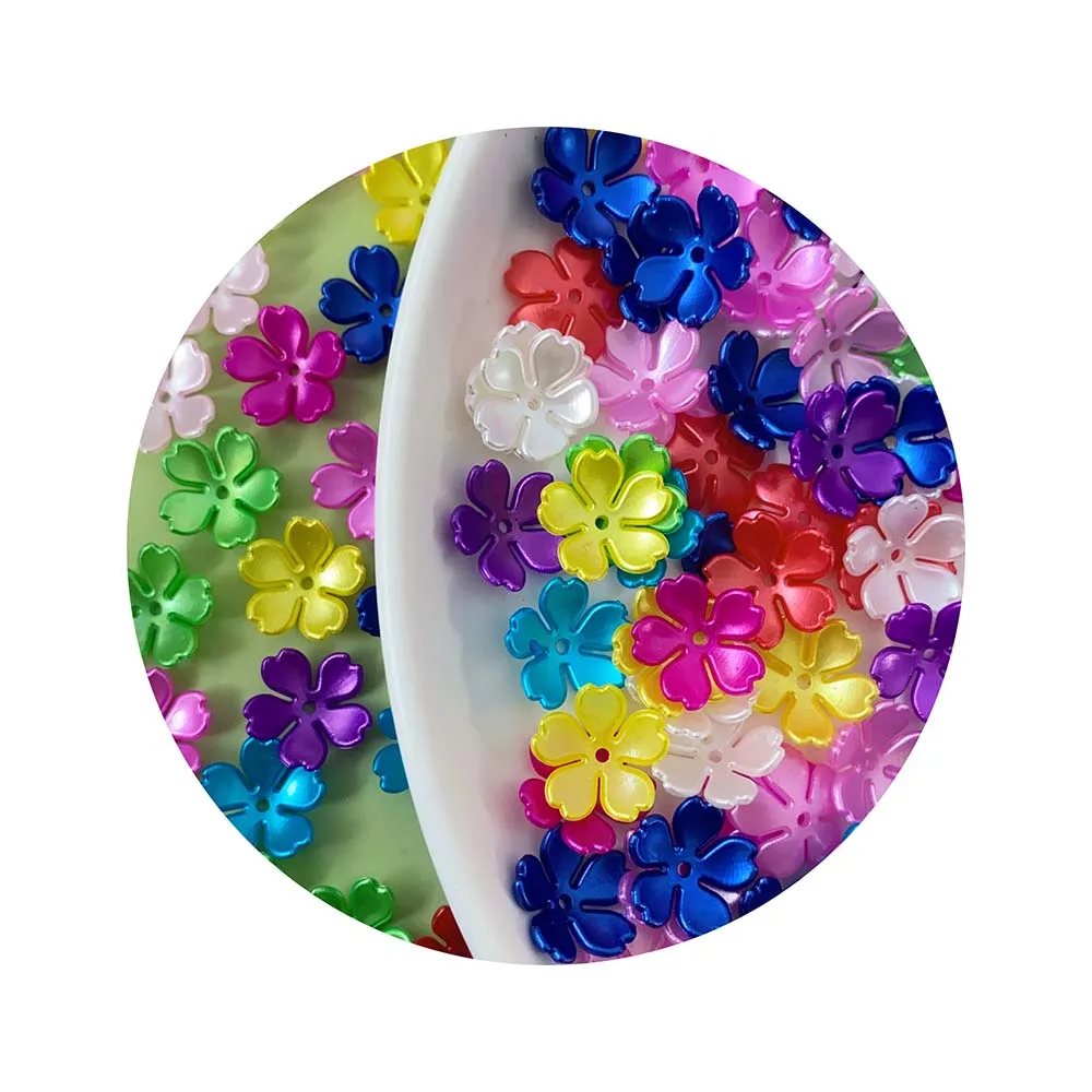 Acrylic Beads Flower Shape Charms Receptacle Beads For Jewelry Making DIY Jewelry Accessories
