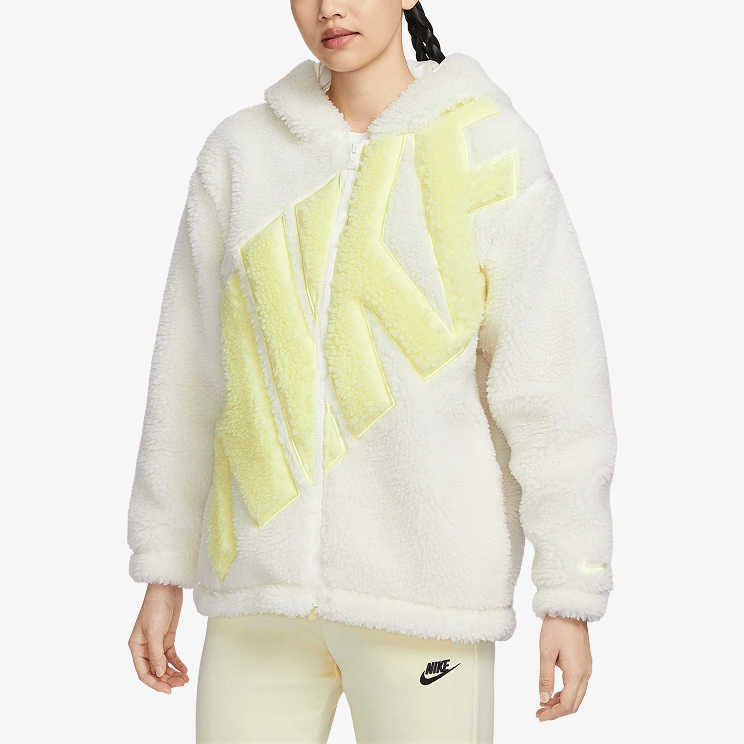 

Nike genuine Winter Women's Faux Shearling-Lined Casual Hooded Jacket FB8696-133